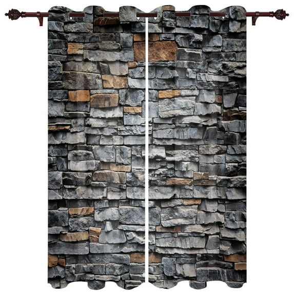 Patio Curtain Red Brick Retro Indoor Living Room Bedroom Kitchen Outdoor Drape For Porch Gazebo Pergola Canopy Beach