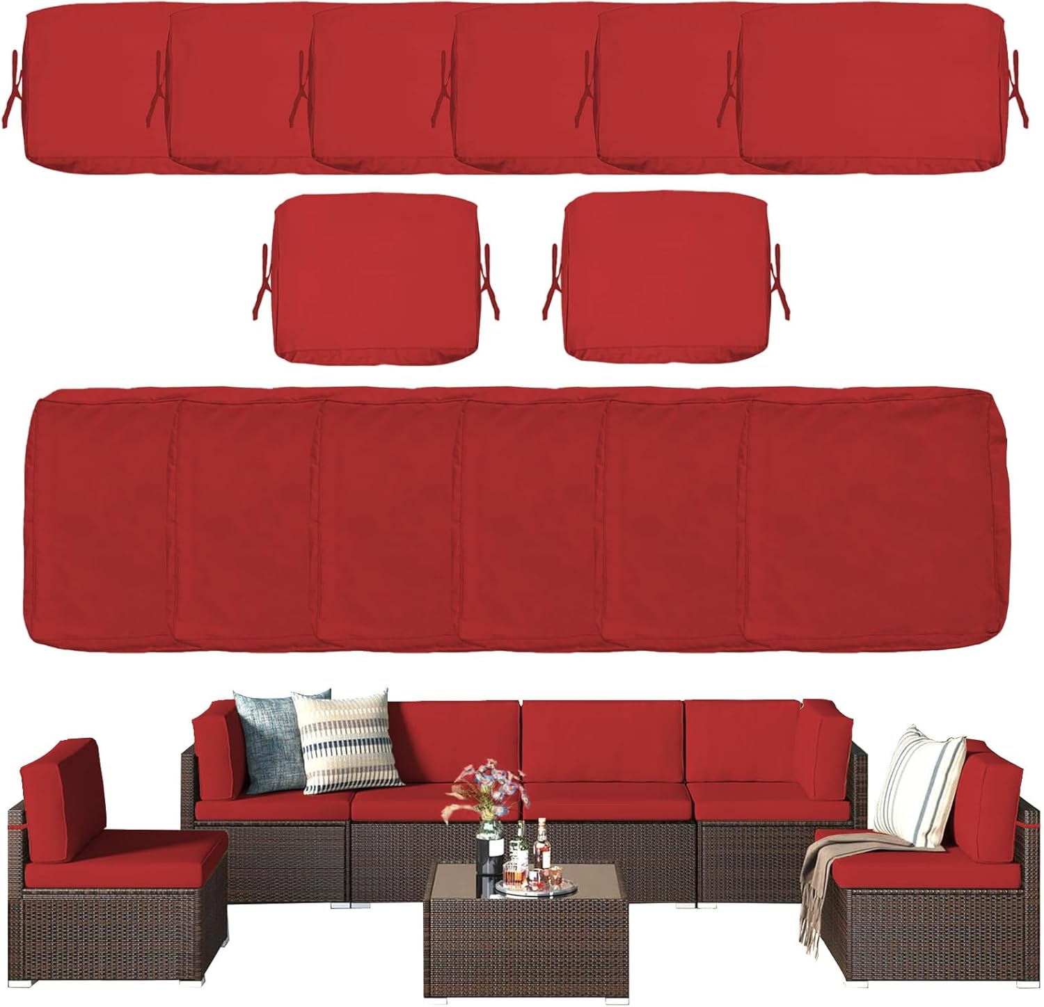 Patio Cushion Covers Replacement, Outdoor Cushion Covers for Patio