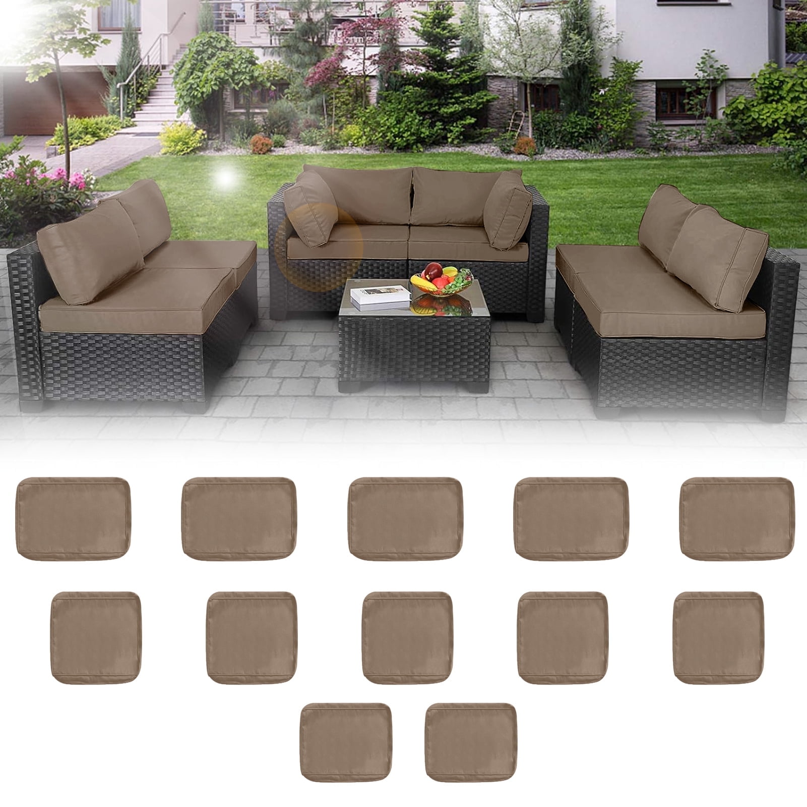 NICESOUL 10 Pcs Inch Outdoor Cushion Covers, Olefin UV