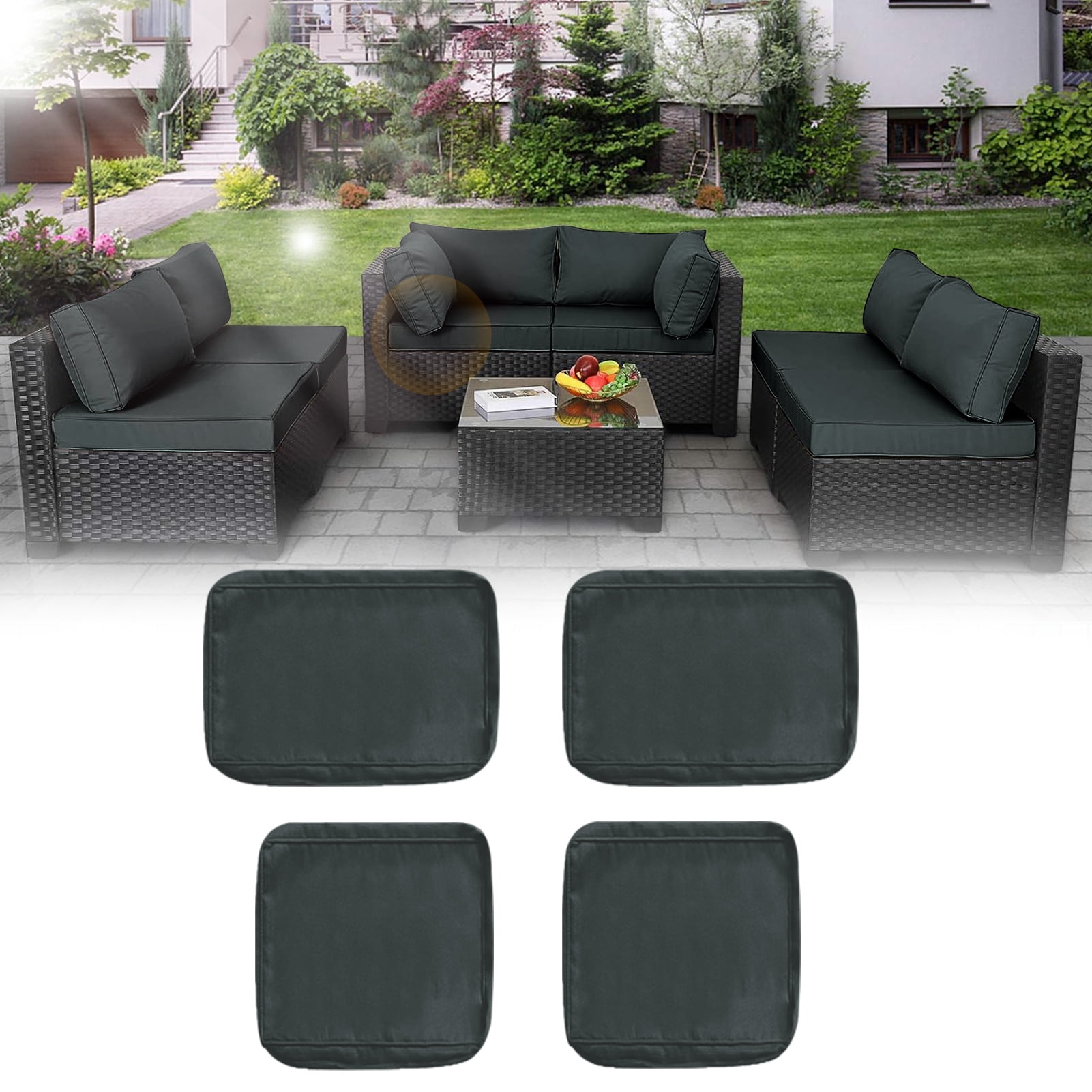Patio Cushion Covers Replacement, Waterproof Outdoor Cushion Slipcovers, Outdoor Sofa