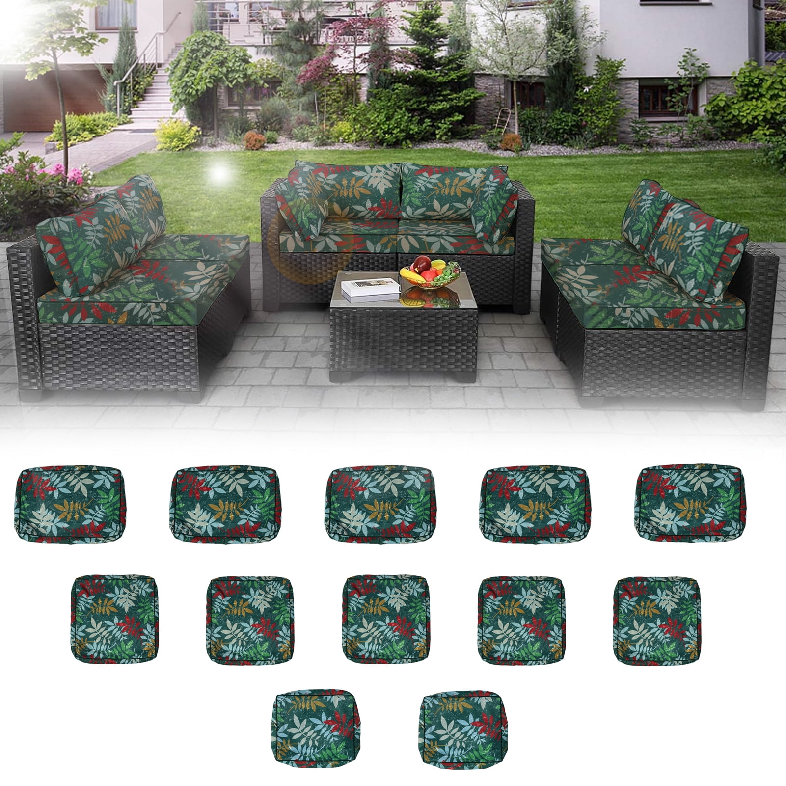 Patio Cushion Covers Replacement, Waterproof Outdoor Cushion Slipcovers, Outdoor Sofa