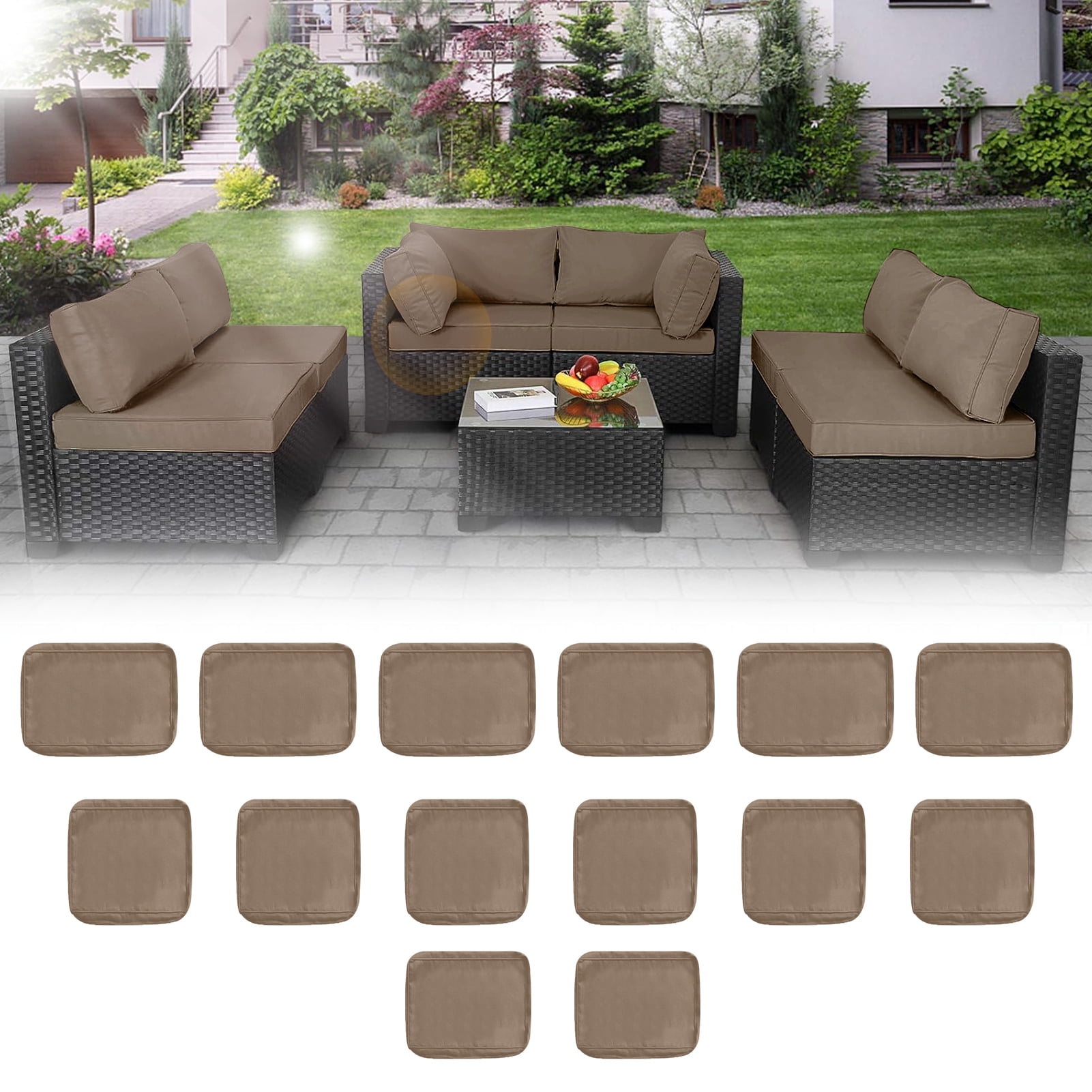 Patio Cushion Covers Replacement, Waterproof Outdoor Cushion Slipcovers, Outdoor Sofa