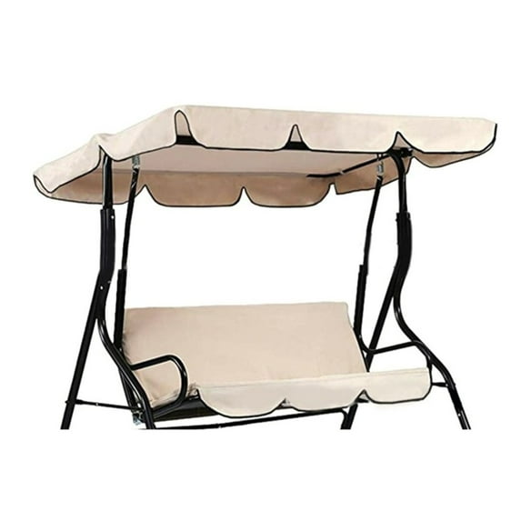 100"x74" Outdoor Swing Cover Replacement UV30+ 180gsm Canopy Top for Porch Patio Garden Pool Seat (Beige)