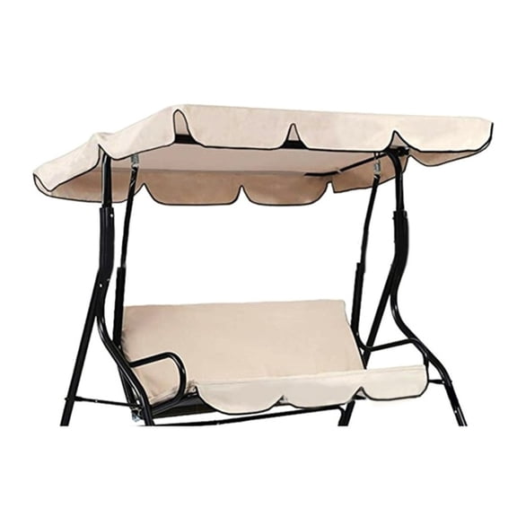 100"x74" Outdoor Swing Cover Replacement UV30+ 180gsm Canopy Top for Porch Patio Garden Pool Seat (Beige)