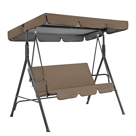 Canopy Swing Replacement Cover Set, Outdoor Patio All Weather Protection Sunproof Chair Patio/Lawn/Garden for 3 Seater Swing set Replacement Coffee