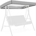 thumbnail image 1 of Patio Swing Chair Canopy Replacement, 3 Seat Outdoor Porch Swing Seat Canopy, Waterproof Windproof Anti-UV Heavy Duty Rip Proof Garden Hammock Top Cover(Size:75x47x9",Color:Gray), 1 of 3