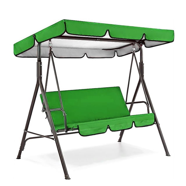 Ruroz Outdoor 3 Seat Swing Canopy Cover Replacement Waterproof Sunproof Swing Top+Chair Cover Set Swing Sunscreen Uv Protection for Patio Lawn Garden