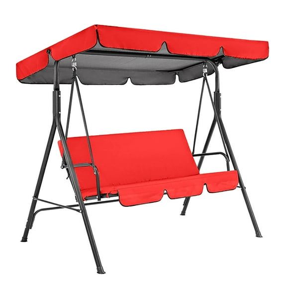 Ruroz Swing Waterproof Cover Swing Canopy Cover And Garden Chair Outdoor Sunscreen Garden Garden Swing Ceiling Cover Swing Seat Cover (66"x46",Red)