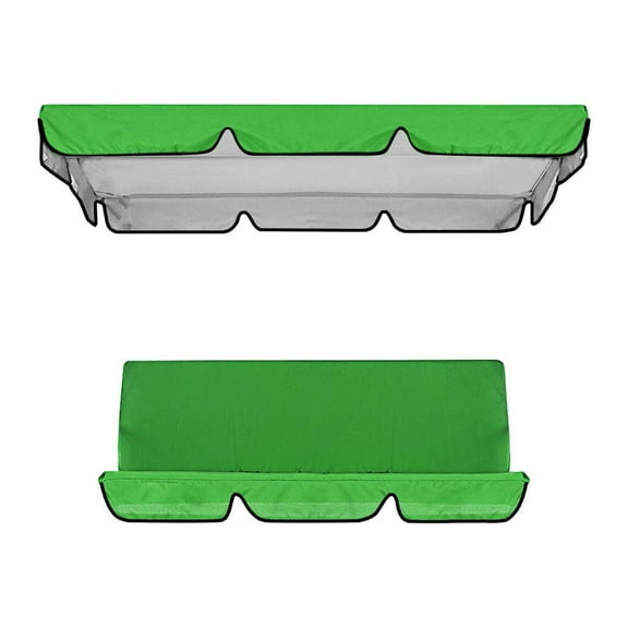 Swing Canopy Replacement Cover and Swing Chair Cover Set Swing Waterproof Canopy Cover Garden Chair Outdoor Sunscreen Replacement Hammock Cover UV Protection Chair Top Cover(Green)