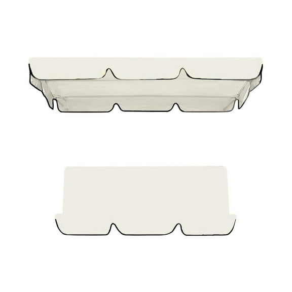 Swing Canopy Replacement Cover and Swing Chair Cover Set Swing Waterproof Canopy Cover Garden Chair Outdoor Sunscreen Replacement Hammock Cover UV Protection Chair Top Cover(Beige)