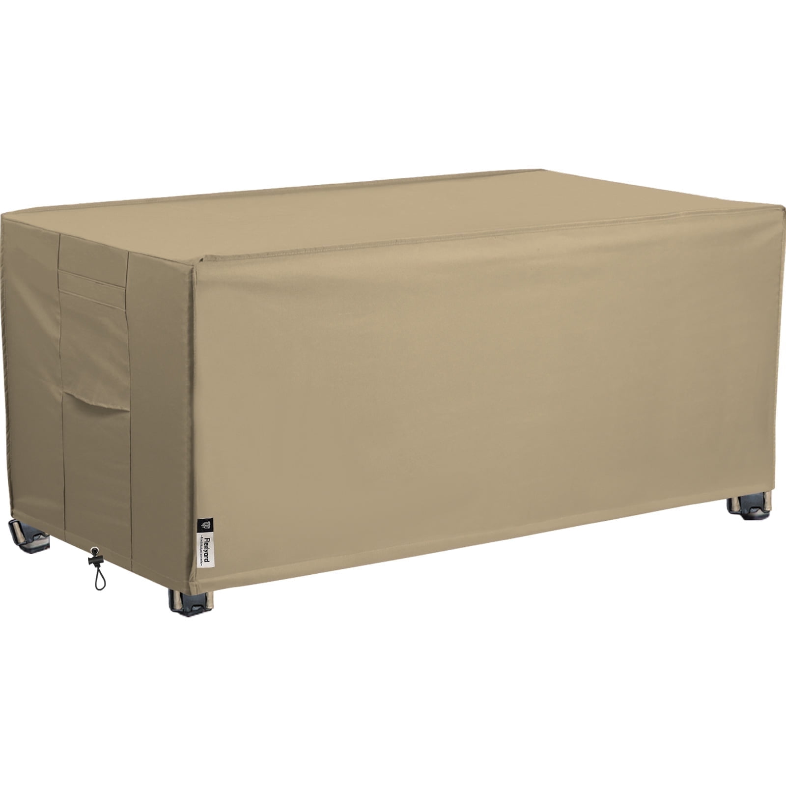 Patio Deck Box Cover, Flexiyard 63x30 Inch Fire Pit Covers with Straps and Handles, Waterproof Heavy Duty Outdoor Furniture Winter Cover for Keter, Suncast, Lifetime Container, 63”(L)30”(D)28.3”(H)