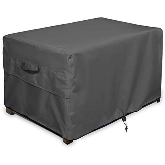 Patio Deck Box Storage Bench Cover - Waterproof Outdoor Rectangular Fire Pit Table Covers 44 x 28 inch, Black