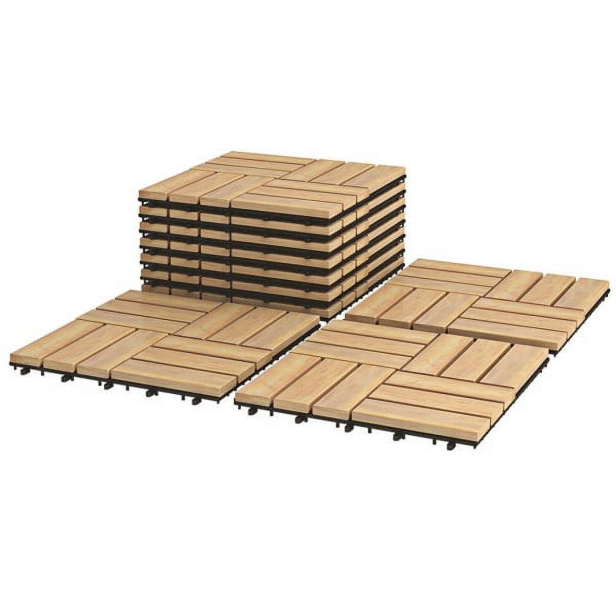 Patio Deck Tiles (12”x12”), Solid Wood Deck Tiles Interlocking Outdoor All Weather, Patio Tiles