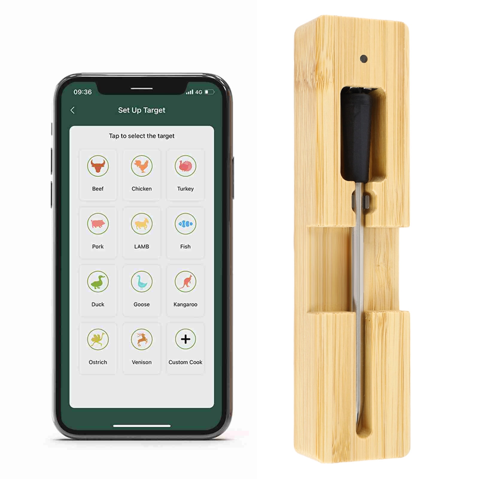 Patio Decor Food Barbecue Thermometer Smart Wireless Bluetooth IPX7 Water Meat Thermometer Probe Kitchen Utensils
