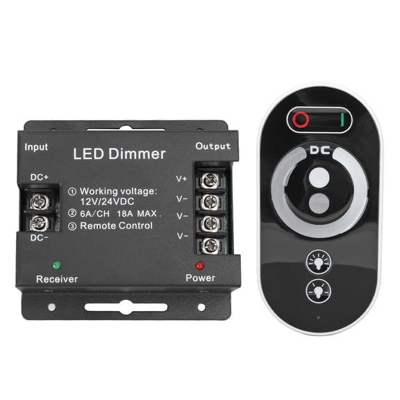 Patio Decor LED Dimmer Switch, LED Remote Control Dimmer Wireless DC 12V 24V for Strip Light