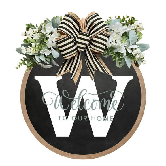 Patio Decor Last Name Year Round Front Door Wreath Decorative Hanging Plaques In Front Of The Door