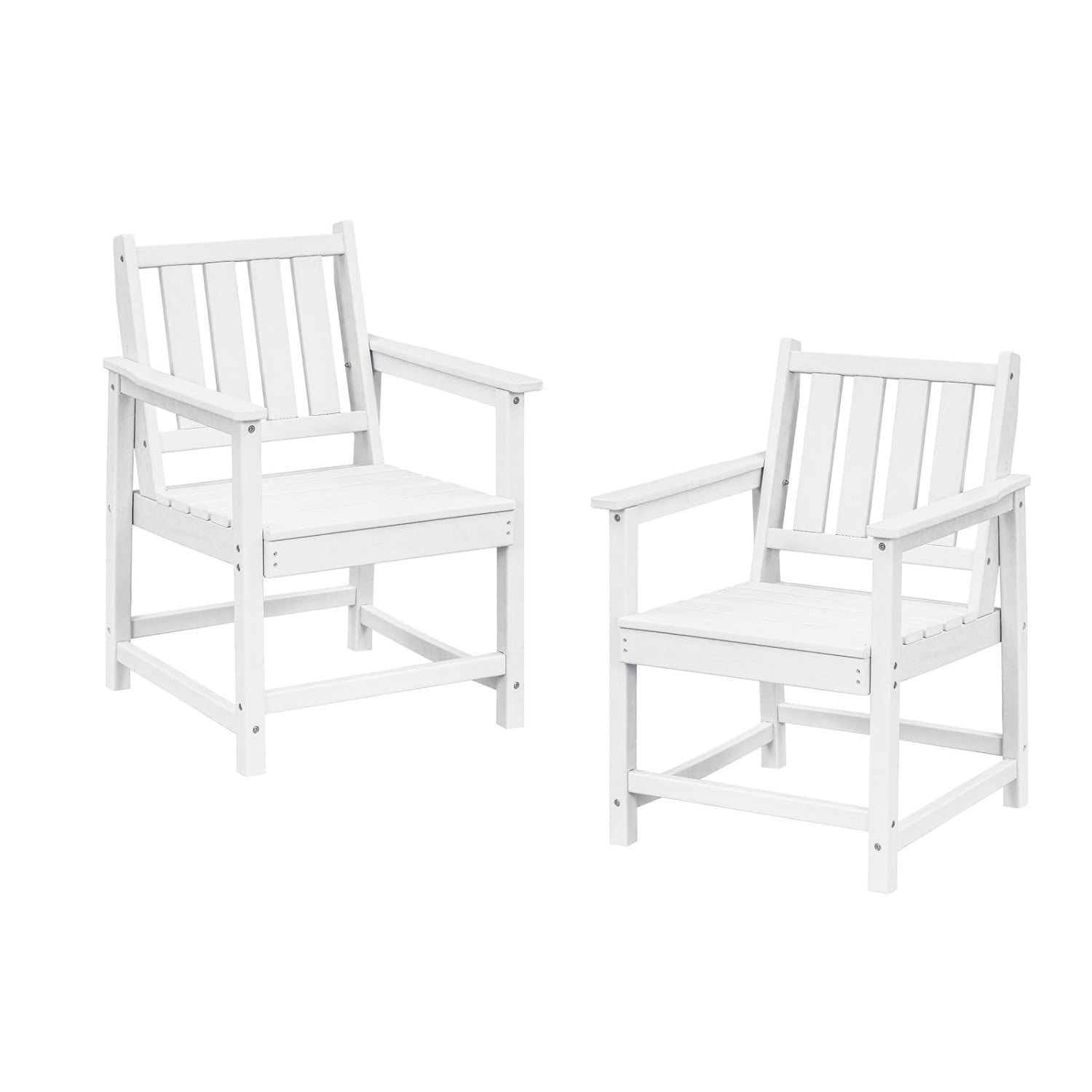Patio Dining Chair Set of 2, HDPE Outdoor Dining Chairs with Ergonomic Backrest, All Weather Patio Chairs for Backyard, Deck, Garden, Poolside, Pearl