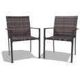 Patio Dining Chairs Outdoor Set of 2, Stackable AllWeather Resistant