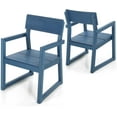 thumbnail image 1 of Patio Chair Set of 2 with Backrest, Outdoor Dining Chairs with All-Weather HIPS , 400 lbs Weight Capacity, Blue, 1 of 17