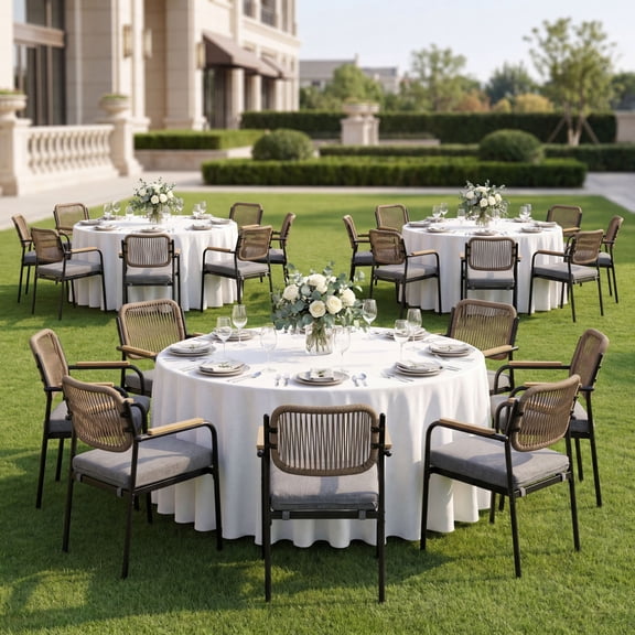 Patio Dining Chairs Set of 6, Wicker Outdoor Chairs for All Weather, Rattan Dining Chairs with Removable Cushions for Deck, Garden or Indoor Use, Grey