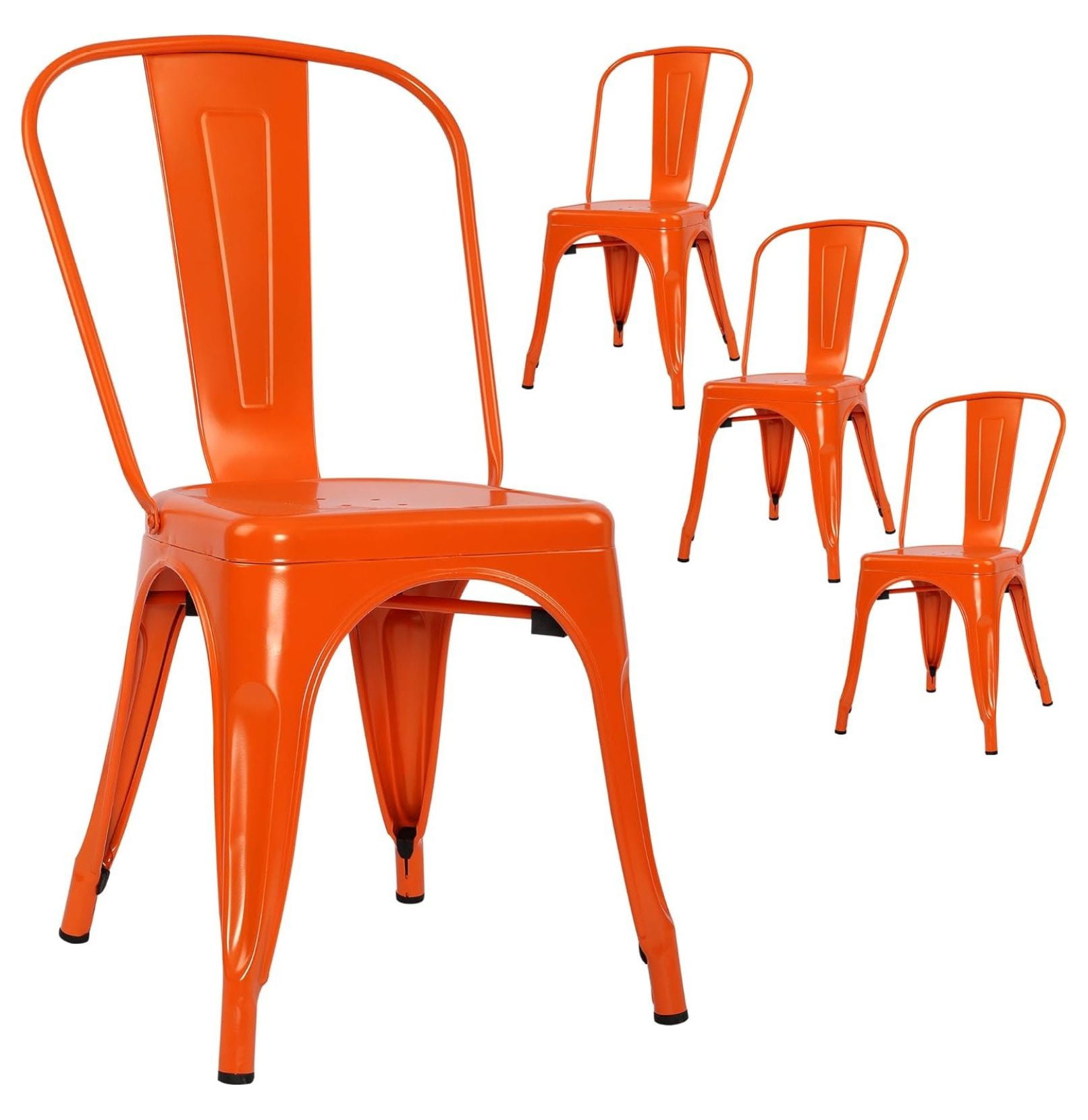 Patio Dining Chairs Set of 4 Metal Chairs Indoor Outdoor Chairs ...