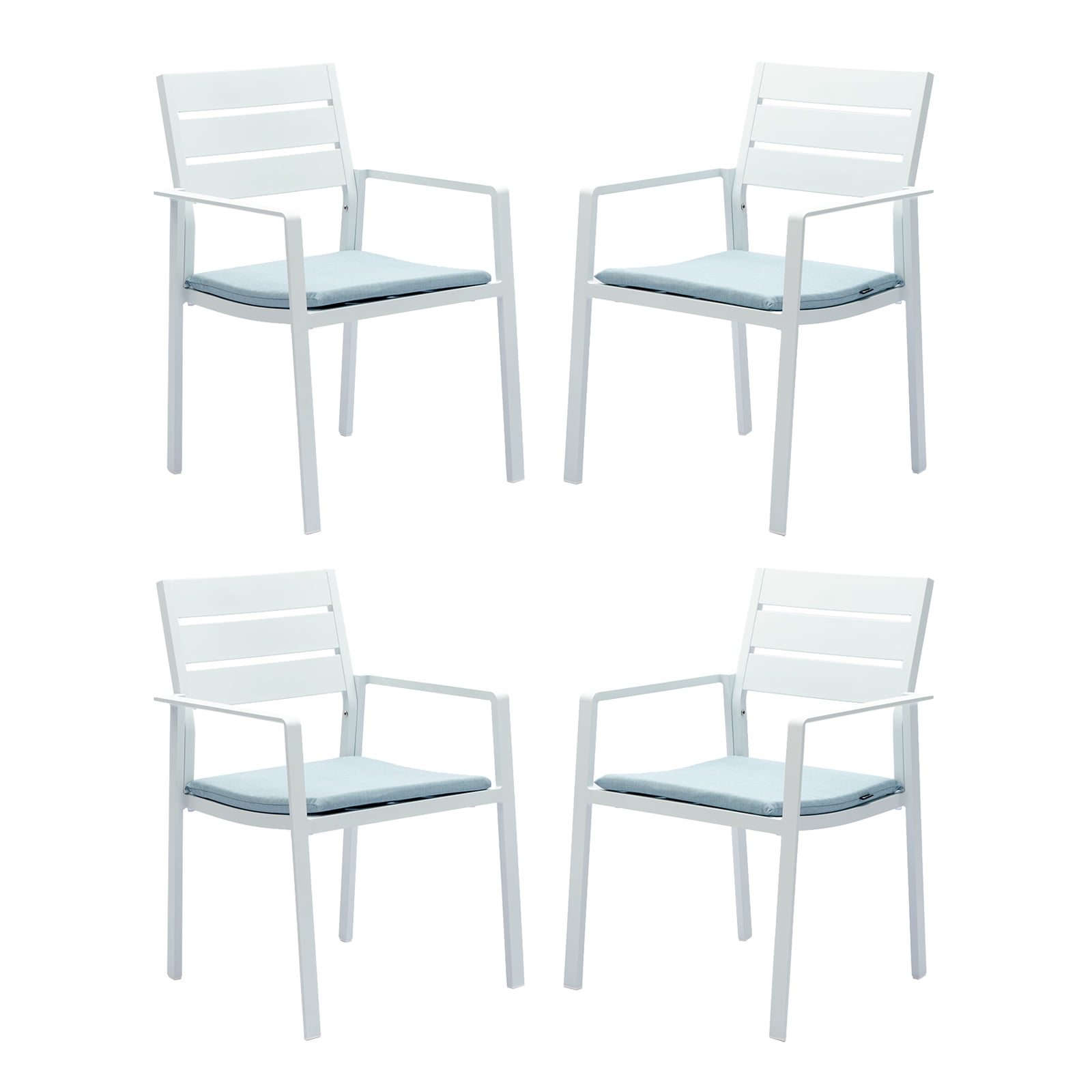 Patio Dining Chairs Set of 4 Stackable Dining Chair Aluminum Outdoor ...