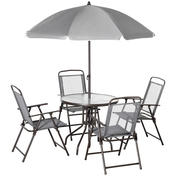 Patio Dining Set for 4 with Gray Furniture / Enjoy Outdoor Activities Freely