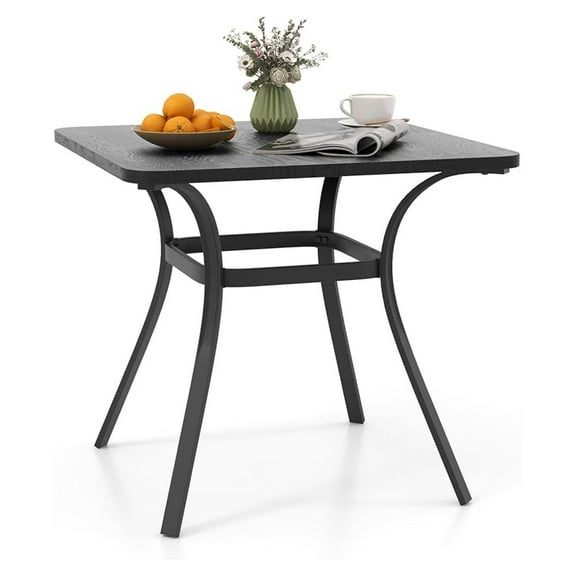 Patio Dining Table, 32x32x29 Outdoor Table, Heavy-Duty Metal Square Outside Table for 4 Persons, Patio Furniture for Backyard Garden Poolside
