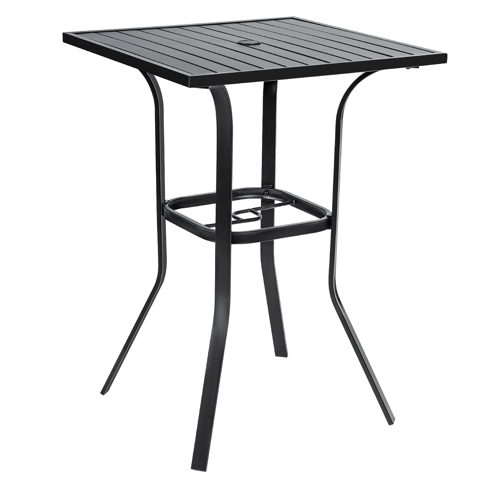 Patio Dining Table 39" Height, Square High Top Table with Steel Frame ...