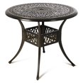 Patio Dining Table,Cast Aluminum Patio Table with Umbrella Hole