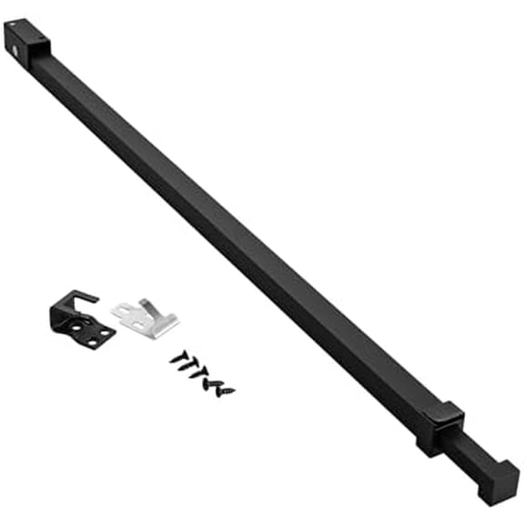 Patio Door Security Bar with Anti-Lift Lock, Matte Black