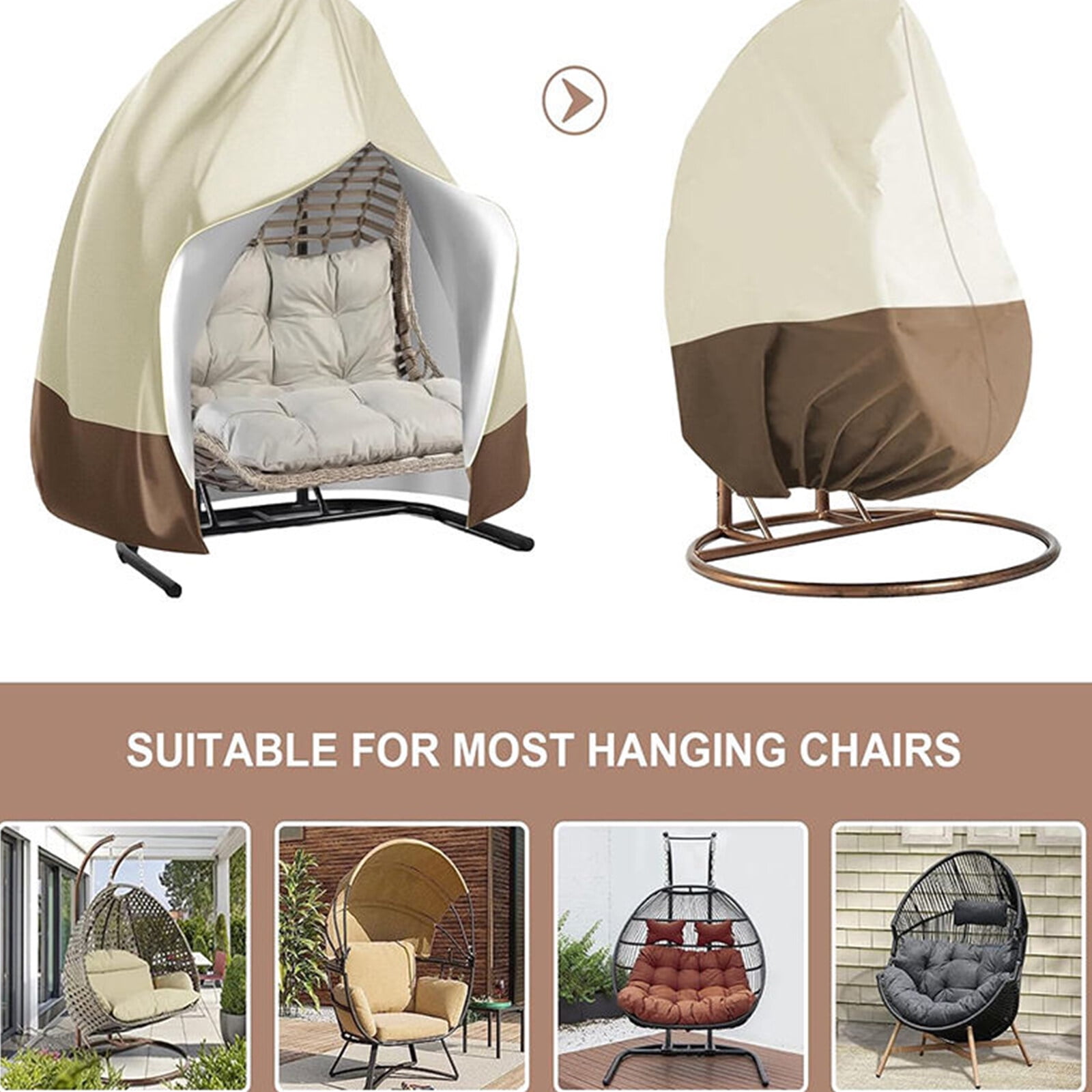Patio Egg Chair Cover 91x80 Inches, Extra Large Double Egg Chair Cover for Outdoor Furniture ...