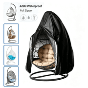 LCGOD Egg Chair Cover with Zipper, 91"x80", Waterproof Windproof Outdoor Patio Hanging Wicker Egg Swing Furniture Protector