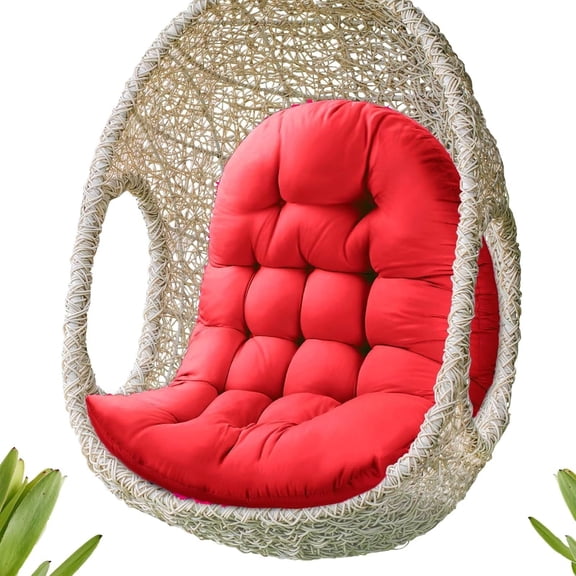 Patio Egg Chair Cushion Replacement, Button Tufted Thick Outdoor Swing Chair Cushion with High Elasticity PP Cotton and Skin-Friendly Fabric, Hammock Cushion for Porch Furniture (Only Cushion)