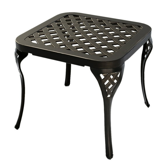 Patio End Table Outdoor Small Side Table Metal Tables for Patio, Pool, Porch or Garden