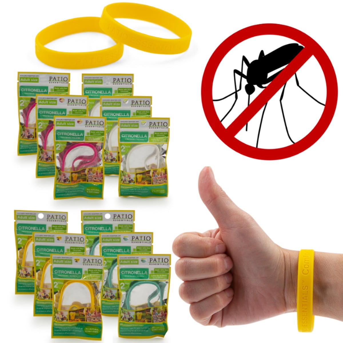 Patio Essentials (24 Pack) Citronella Wristbands Mosquito Repellent For Patio Outdoor Bug