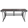 thumbnail image 1 of Patio Festival 63 in. Long Metal Outdoor Dining Black Brown Table for up to 8, 1 of 7