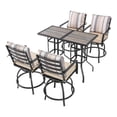 thumbnail image 1 of Patio Festival Fabric 6-Piece Outdoor Bistro Set in Beige & Black, 1 of 8