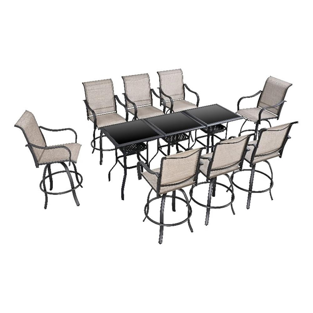 Patio Festival Metal 11-Piece Outdoor Dining Set in Gray/Black