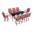 thumbnail image 1 of Patio Festival Metal 11-Piece Outdoor Dining Set in Red/Black, 1 of 9