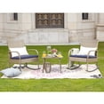 thumbnail image 1 of Patio Festival Metal 3-Piece Outdoor Bistro Set in Blue and Beige, 1 of 8