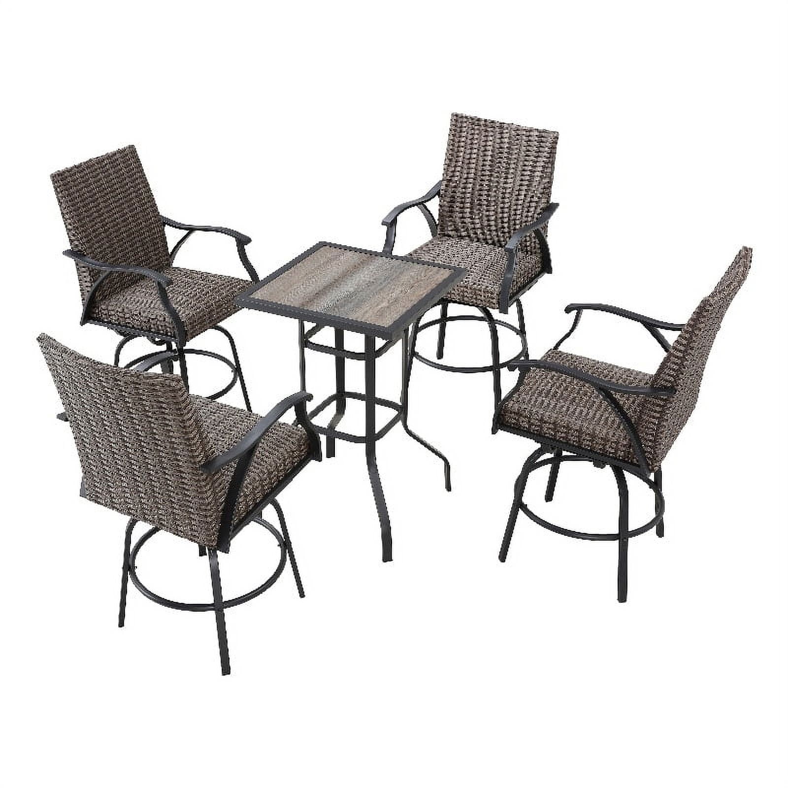 Patio Festival Metal 5Piece Outdoor Dining Set in Brown/Black