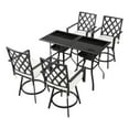 thumbnail image 1 of Patio Festival Metal 6-Piece Outdoor Dining Set in Black & Beige, 1 of 9