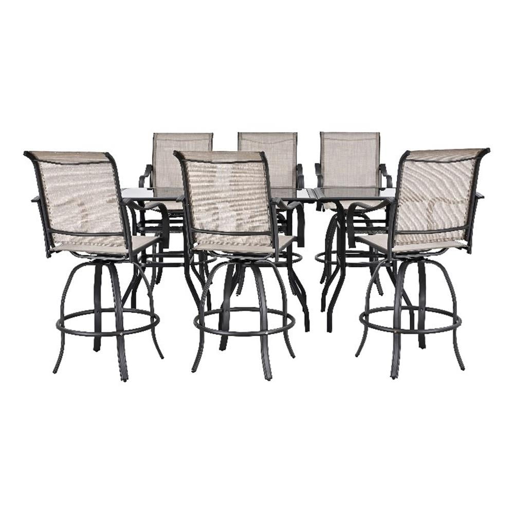 Patio Festival Metal 9-Piece Outdoor Dining Set in Gray/Black