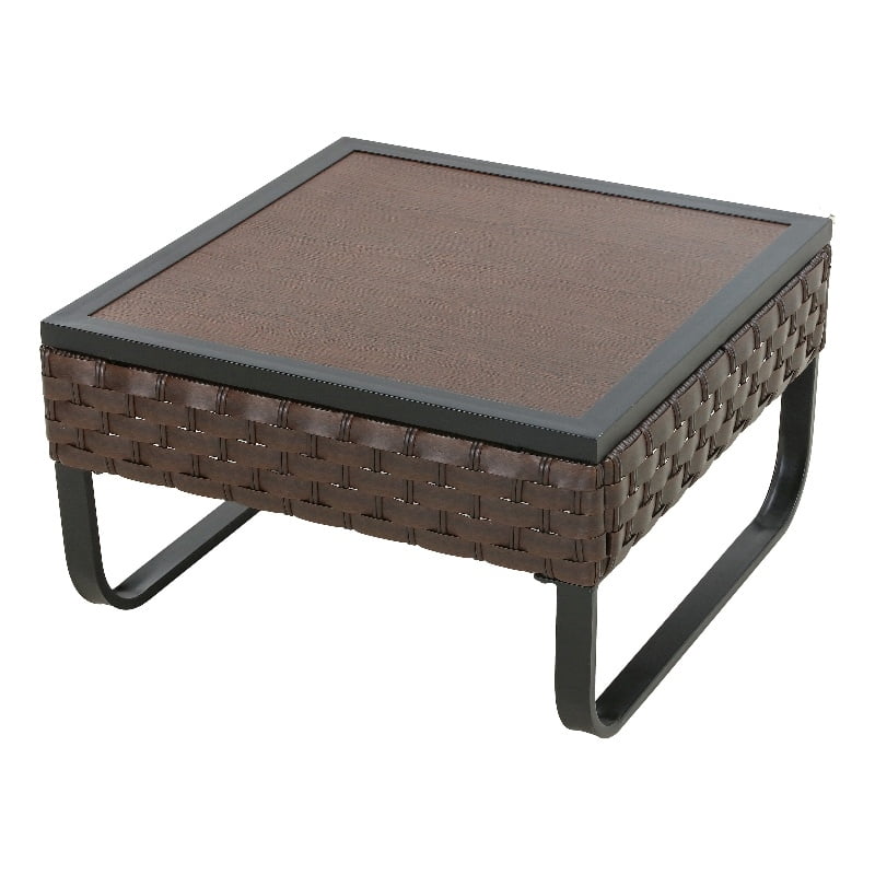 Patio Festival ULeg Rattan Outdoor Side Table in Brown/Black