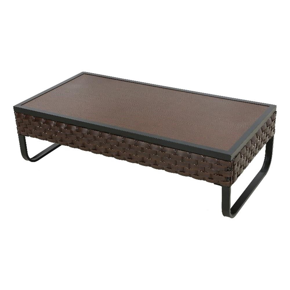 Patio Festival U-Leg Wicker / Rattan Outdoor Coffee Table in Brown/Black