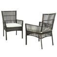 thumbnail image 1 of Patio Festival Wicker / Rattan Outdoor Dining Chair with White Cushion 2-Pack, 1 of 8