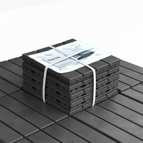 Patio Flooring, 12"x12" Deck Tiles With Open Drainage System, Square Flooring Tiles, Interlocking Decking Tiles For Balcony, Courtyard (Dark Gray)
