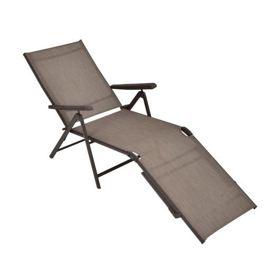 Patio Foldable Chaise Lounge Chair with Backrest and FootrestBrown