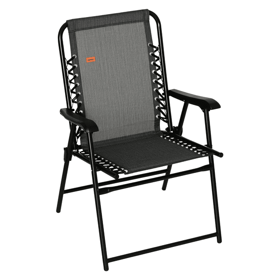Patio Folding Chair - Sling Chair for Outdoor Use - Camping, Beach, Sports - Space Saving - Gray